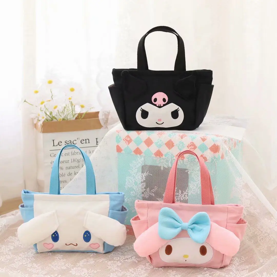 High Quality Custom Cute Cartoon Shopping Tote Bag Crayon Kuromi Custom Plush Tote Bag