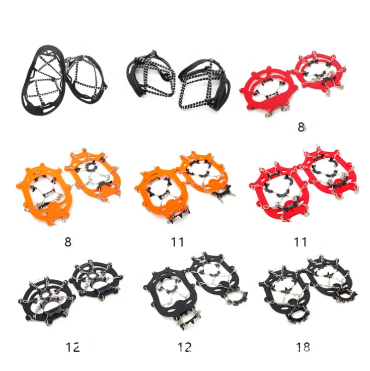 Outdoor Silicone Anti Slip Ice Shoe Boot Grips Elastic Crampon Snow Spikes Traction Cleats Studs crampon