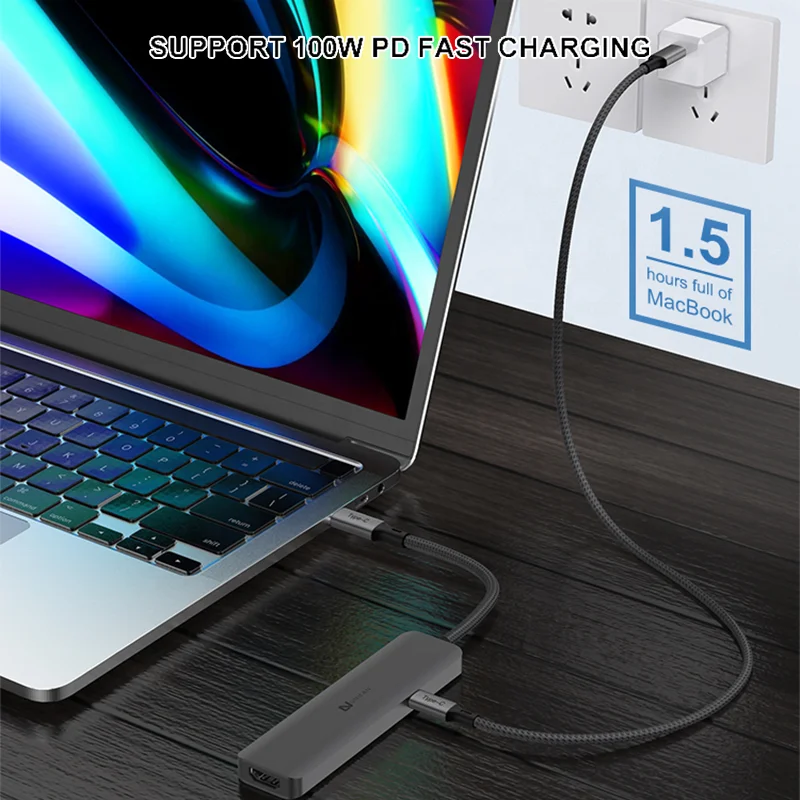 Universal Docking Station USB 7 Port 7 in 1 USB Type C HUB 3.0 for Macbook