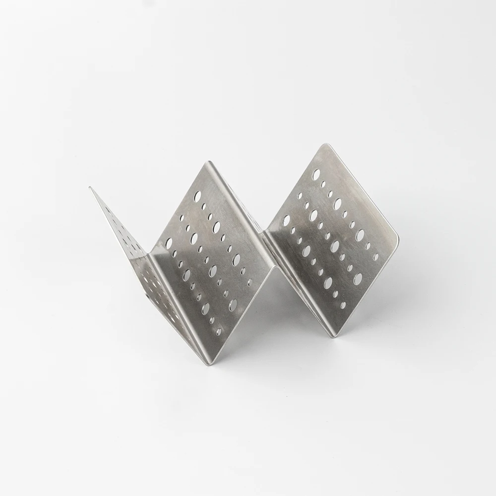 Stainless steel food grade shelving shaped kitchen food rack two grid round hole rack Mexican hot sauce pancake rack