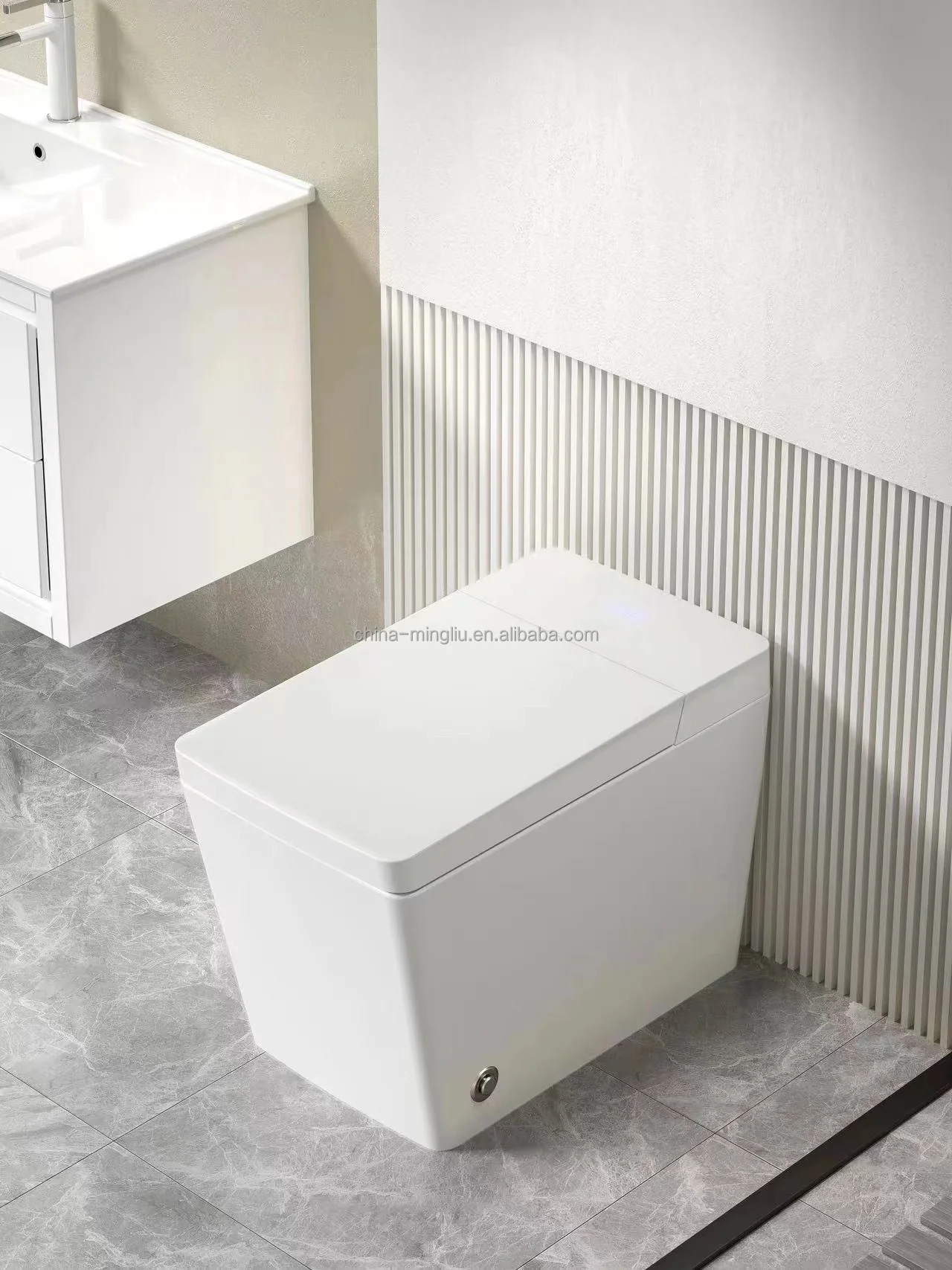 Modern Home Design Black Smart Toilet Business Room Smart Display Clamshell Toilet Mini-suite Bathroom Smart Flush Toilet