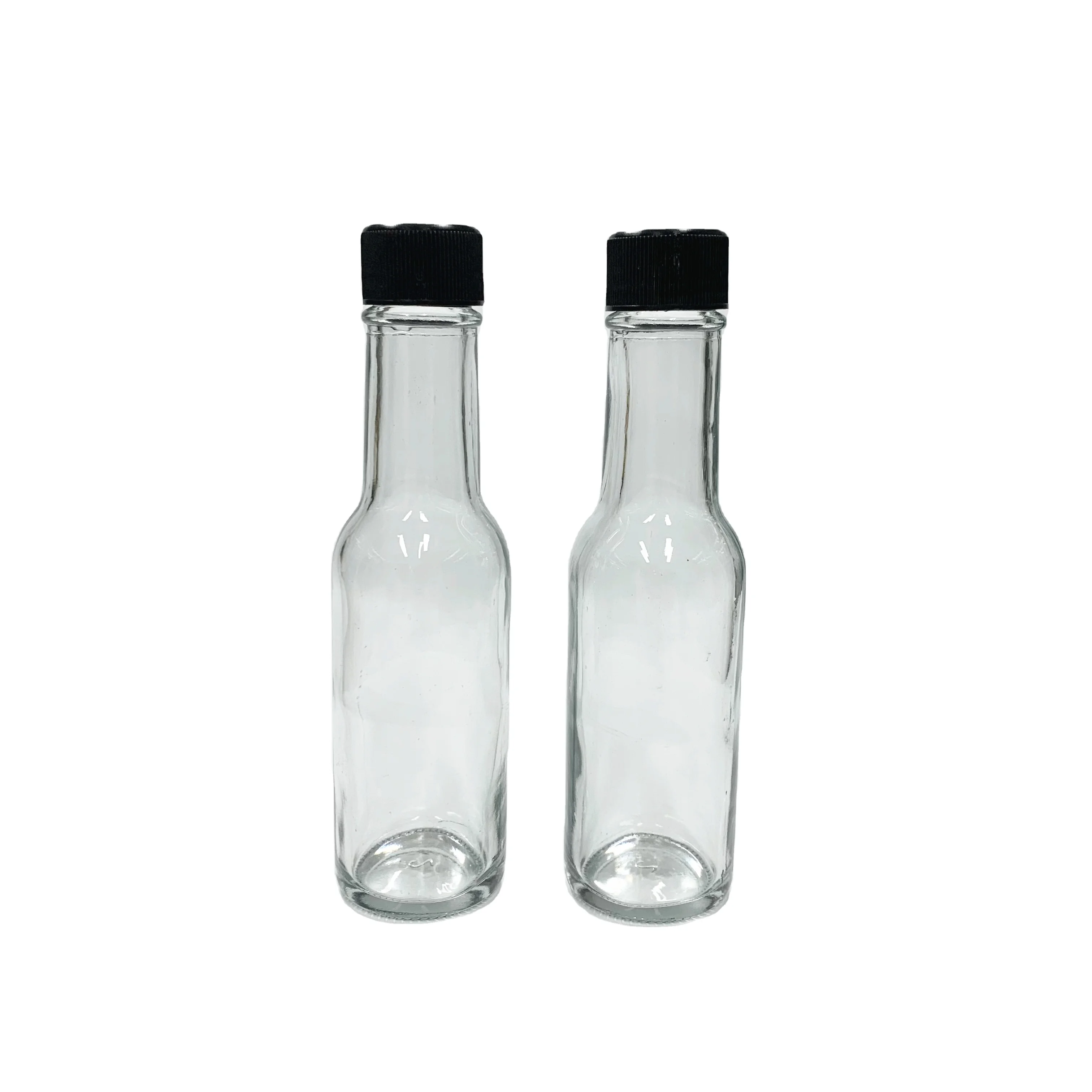 3oz 100ml woozy hot sauce glass bottle with black plastic lid