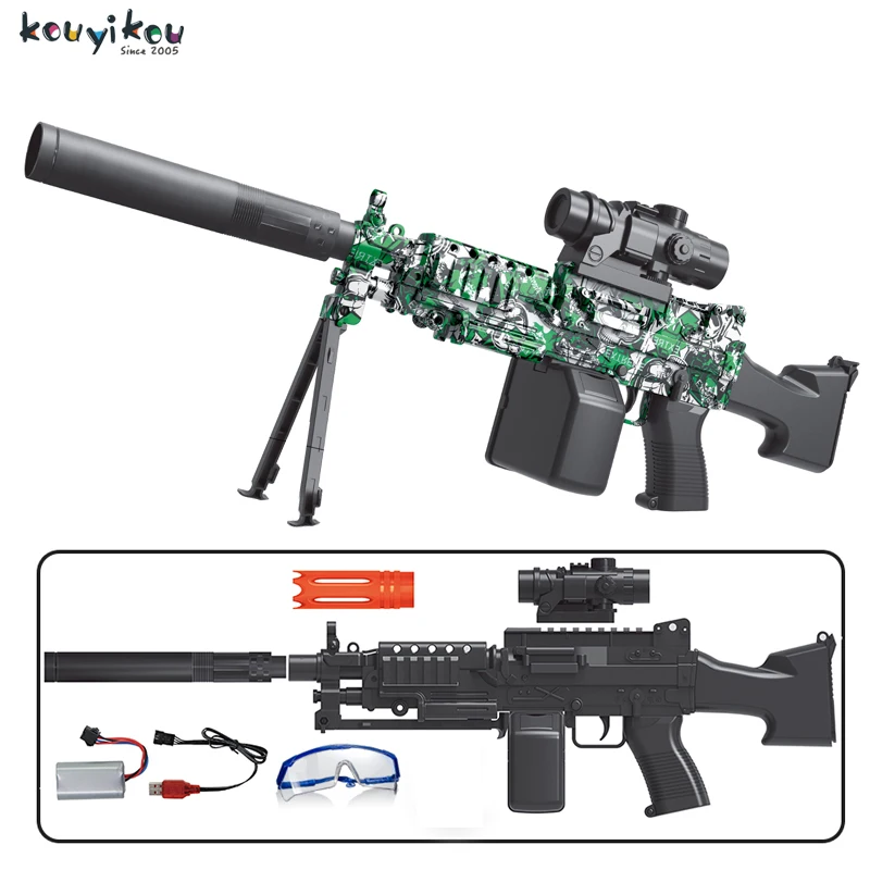 KYK Discount Blaster M249 Automatic Toy Water Gun Electric Splash Gun Soft Bullet Gun for boy