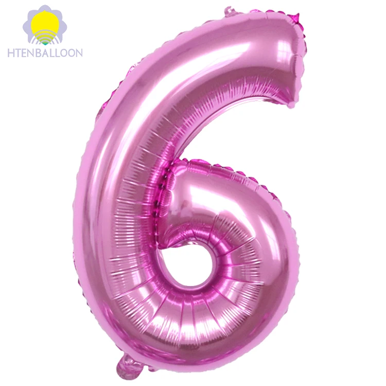 
32inch Pink Number Foil Balloons Party Birthday Party Decoration Supplies Large Globe Figure Air Balloons 