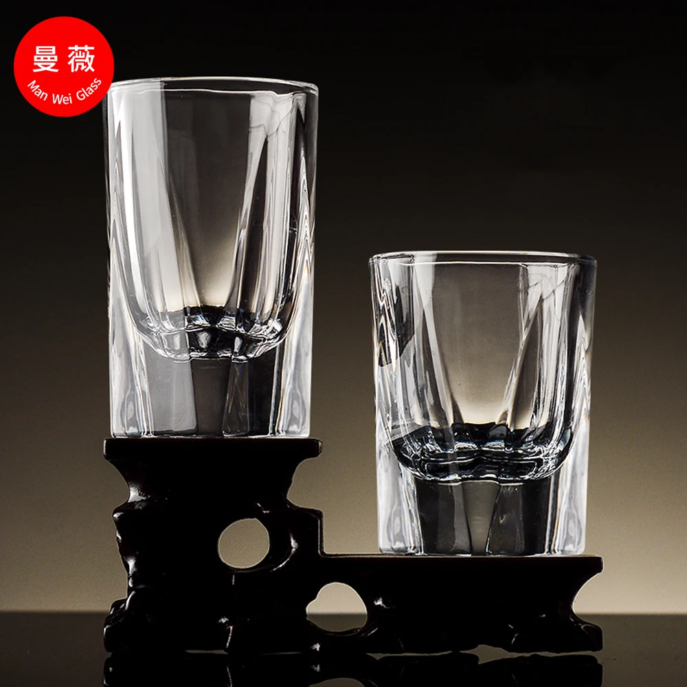 Wholesale Custom Logo Whiskey Shot Glasses 2oz 3.5oz Highball Drinking Glasses with Heavy Base Coffee Shot Glass for Beer Wine