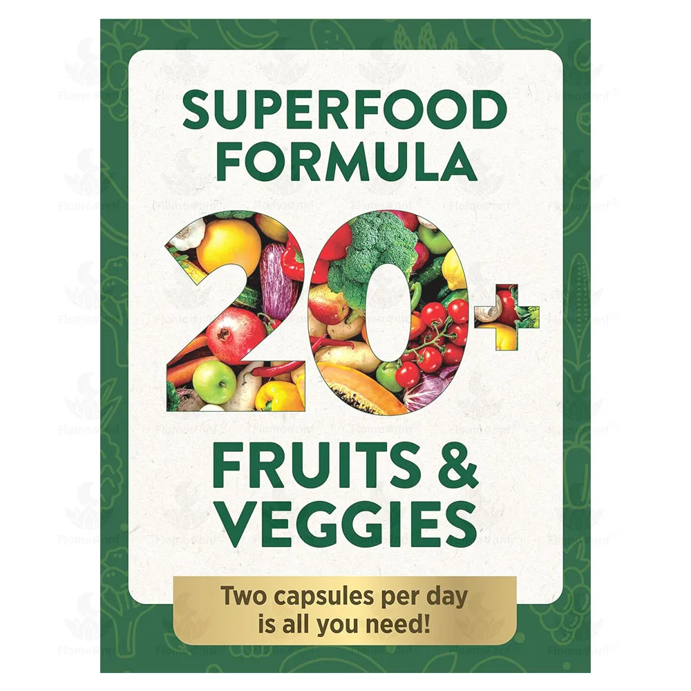 Oem Private Label Fruits and Veggies Whole Food Supplement With Superfood 60 Fruit Capsules 60 Veggie Capsules