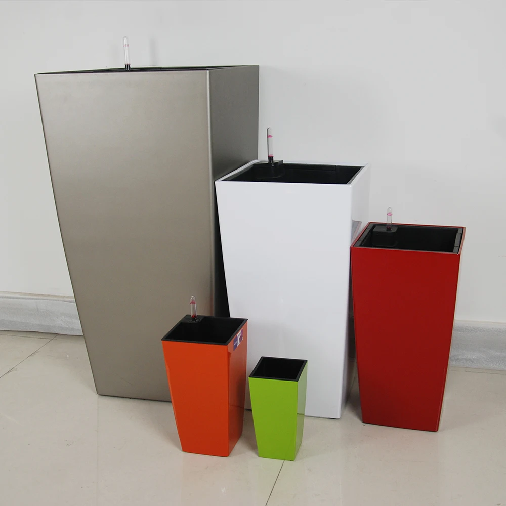 Square Decorative Big Indoor Pots Outdoor Home Decor Garden Planters Large Plastic Flower Vase And Pot Plant Pots Wholesale
