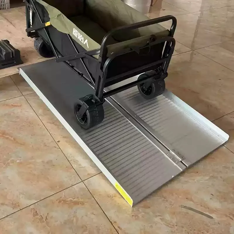 KSM-WR03 Non-slip aluminum folding handicap ramp custom factory portable wheelchair ramp for handicapped scooters