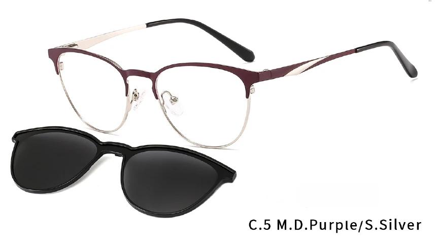 New design optical frame with  Metal Optical Eyeglasses Magnetic glasses frame Clip on Sunglasses