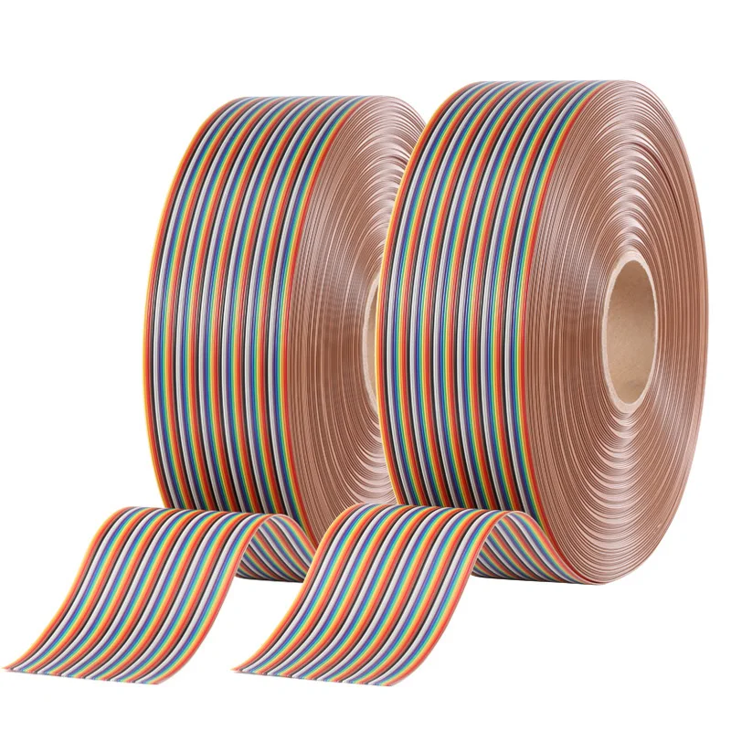 UL2651 28AWG 1.27mm pitch 10pin 12 pin rainbow ribbon harness flat cable