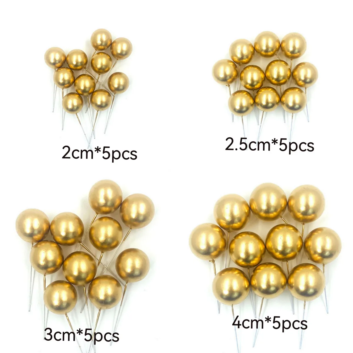 Homesun (20pcs/bag )Lovely Various Gold Silver Red Pink Foam Ball For Collection Cake Topper Party Decoration