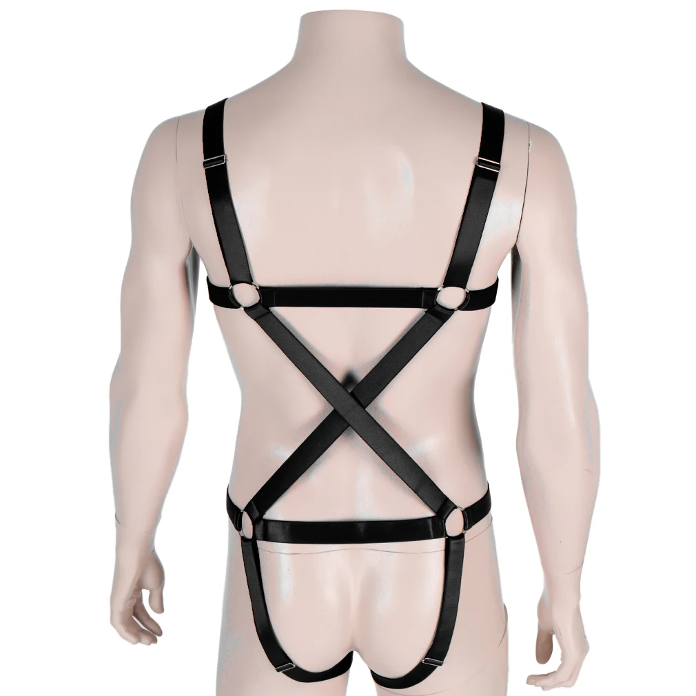 Erotic Wear Mens Elastic Chest Muscle Harness Belt Fancy Club Party Costume harness Mens Sexy Double Shoulder Straps