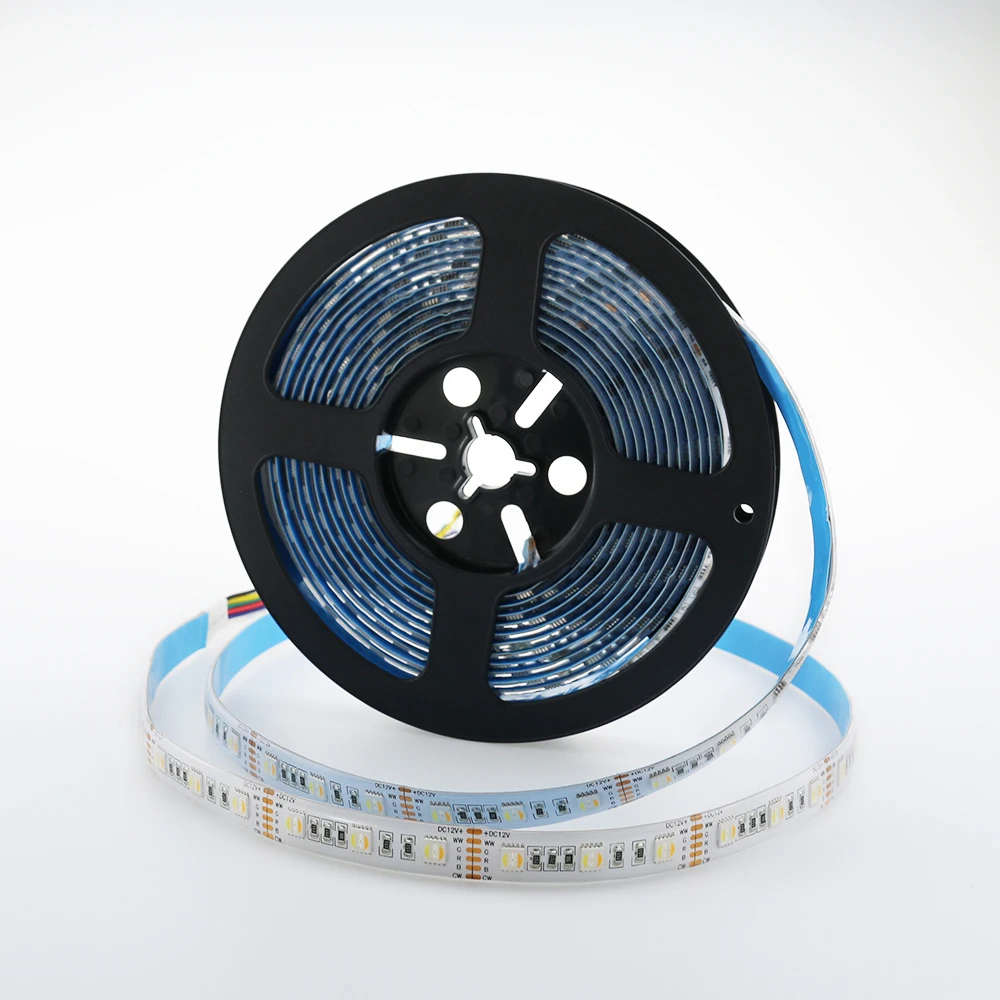 ODM factory  RGB+CCT5 color in 1 led chip 2400+6500K 3000+6500K  4000+6500K 60LEDS  RGBWCW SMD5050 Flexible LED Strip Light