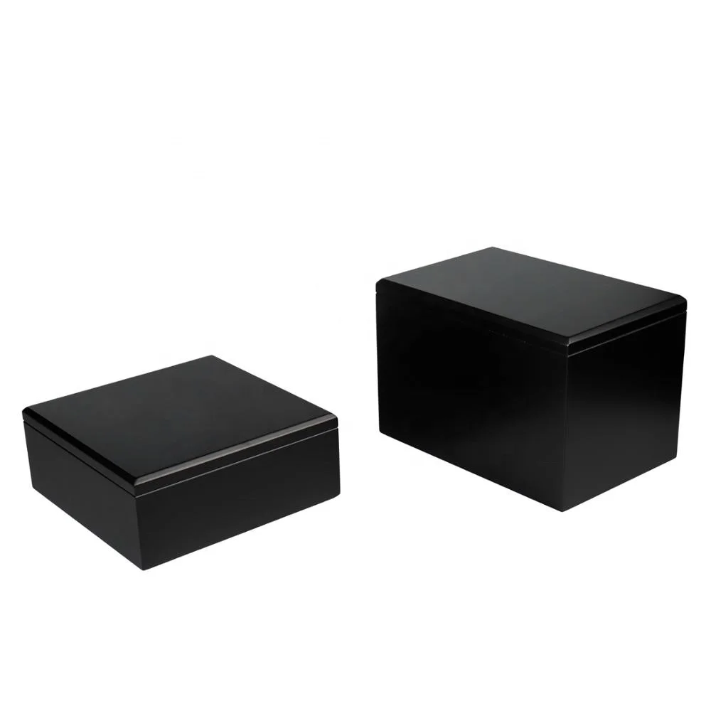 High Quality Crematorium Urn MDF Urn Black Custom Shape Wooden Adult Urn