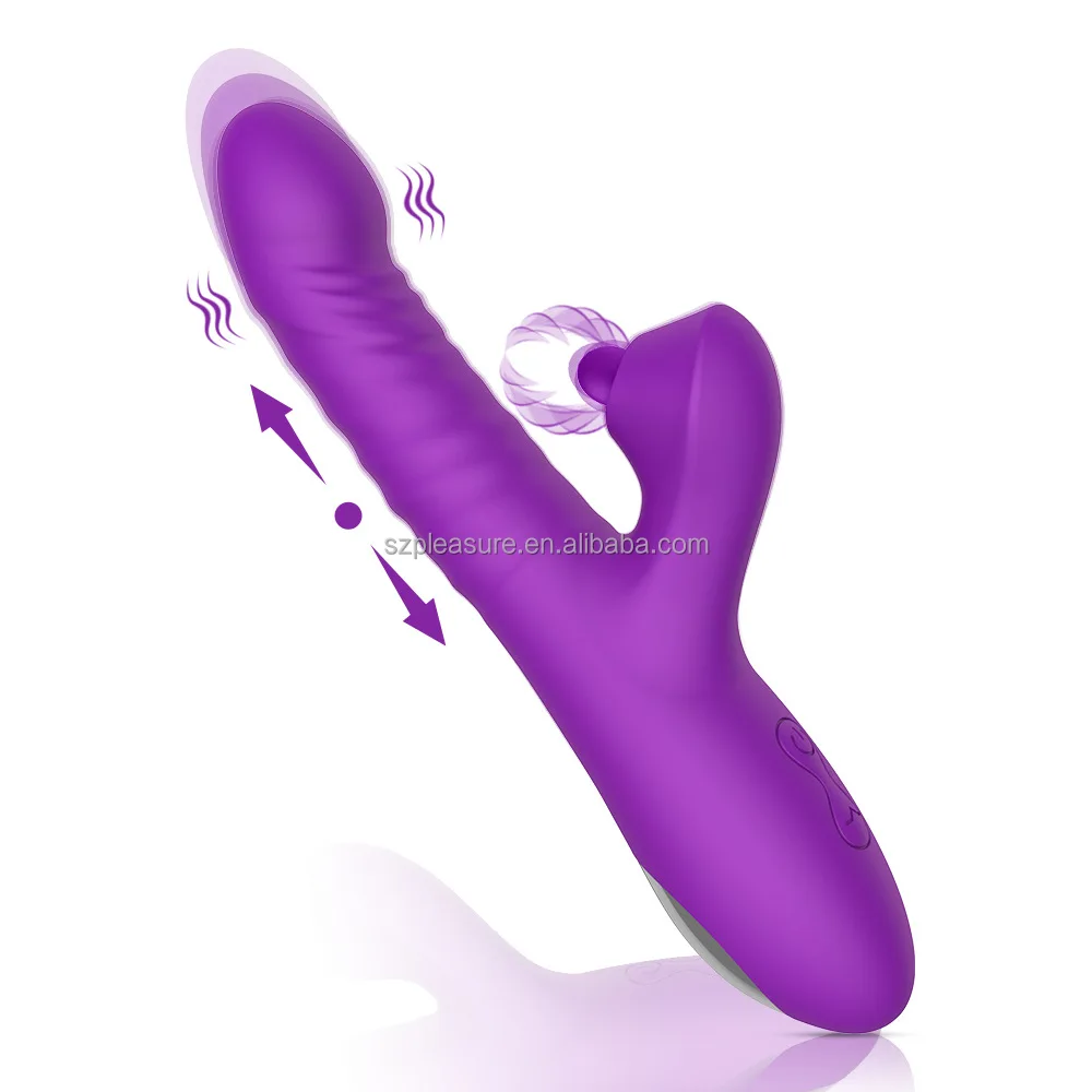 Vibrator Supplier telescopic dildo Rabbit vibrators with flapping g spot Clitoral sucking Rabbit vibrator