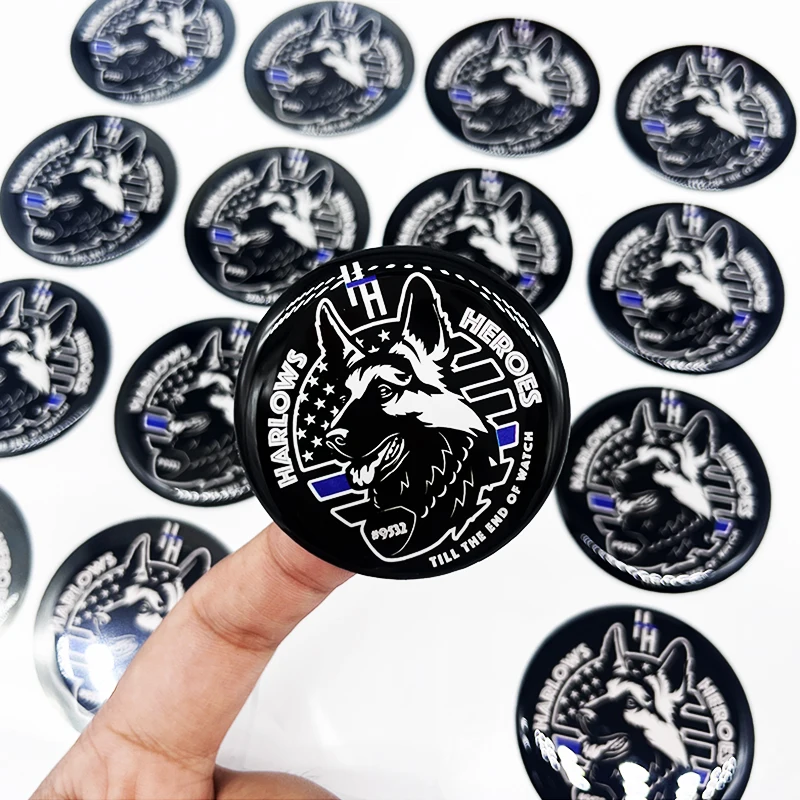 Wholesale Customized Adhesive Business Logo Printing Resin Crystal Stickers Brand Design Epoxy Stickers