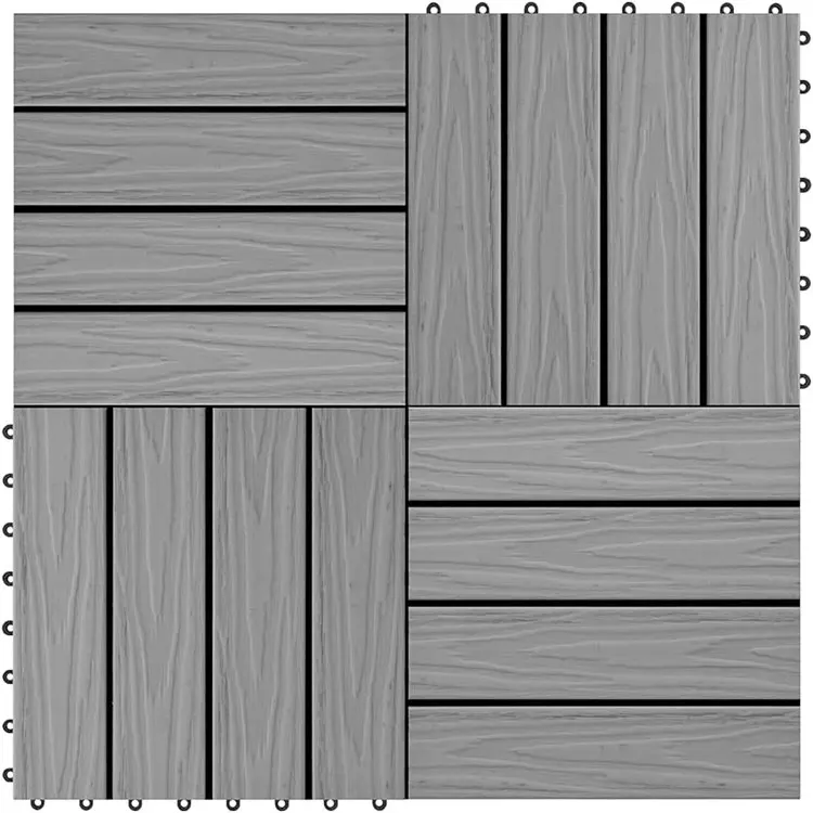 Engineered Wood Plastic Composite Outdoor Wpc Decking Tiles Flooring Panel