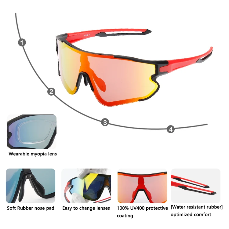 Sunglasses Manufacturer Small Orders sports glasses custom Uv400 Polarized Outdoor Roadbike Cycling Sunglasses