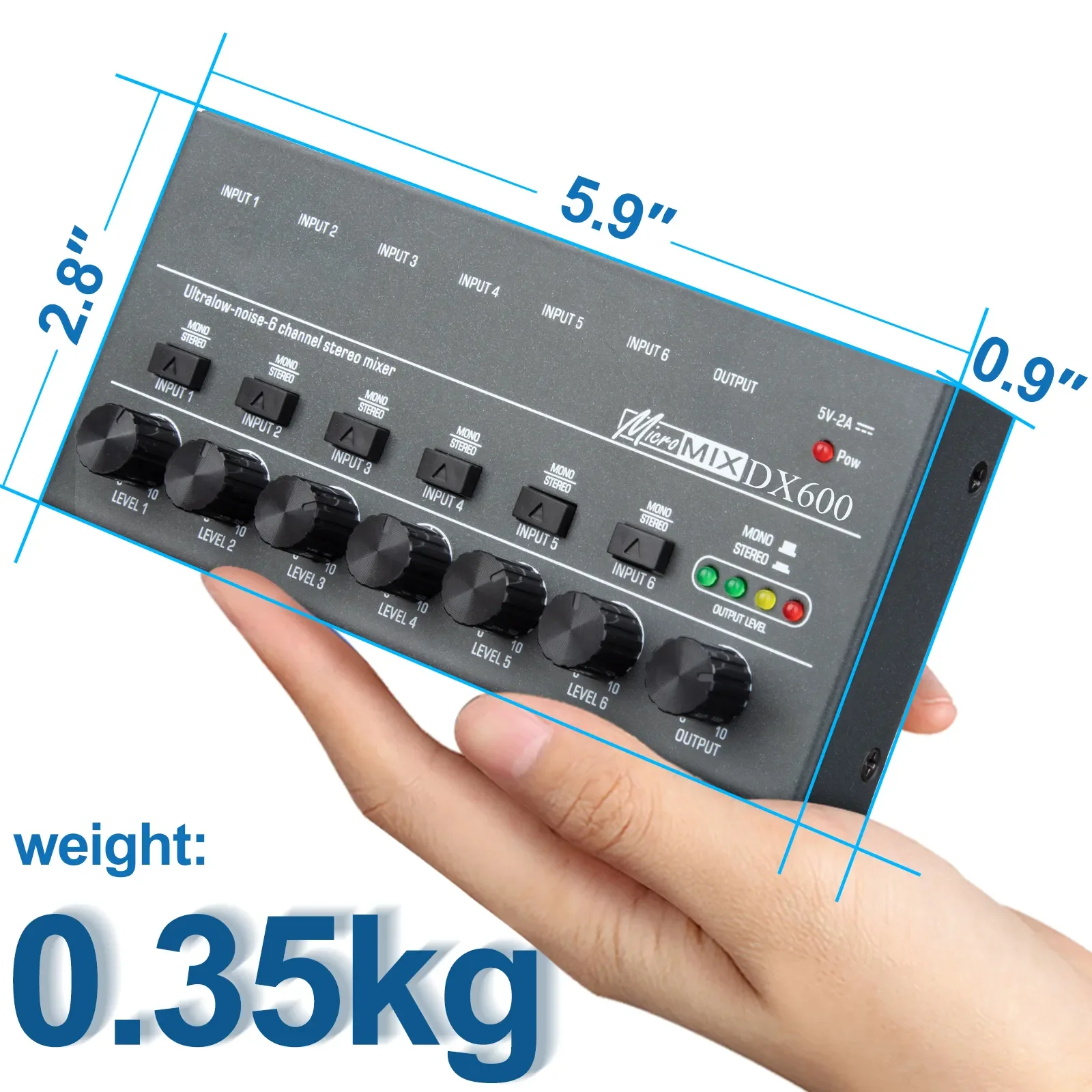 DX600 Factory price 6 channel digital mixer powered mixer stereo audio mixer for home