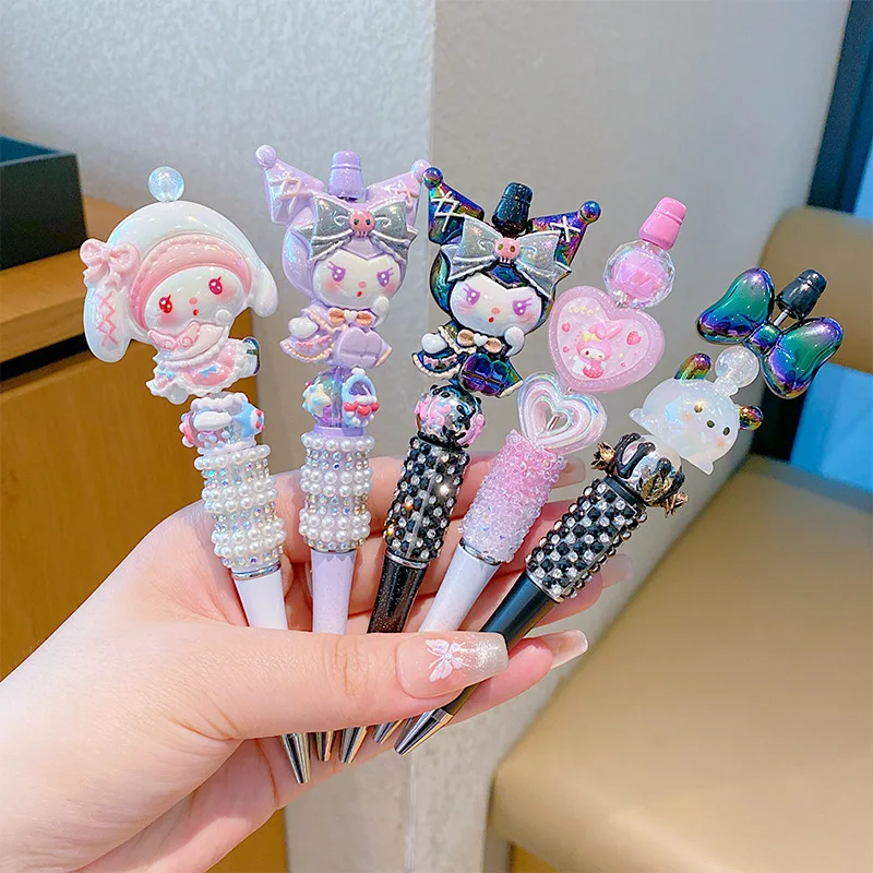 Hot Selling sanirou Crystal Diamond Rotating Gel Pen Black Cute Dream Laser melody cinnamon-roll Ballpoint Pen
