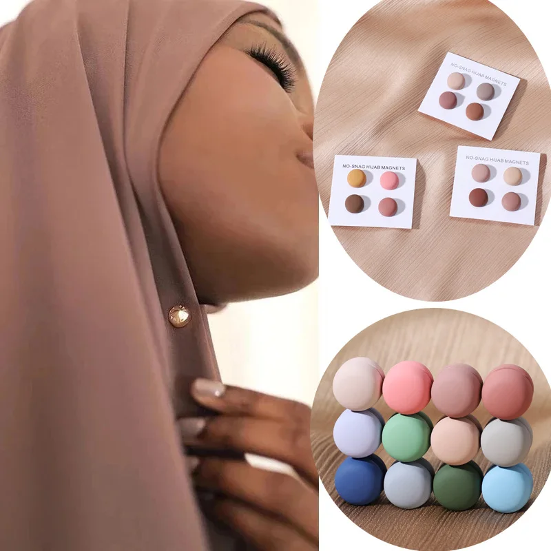 Wholesale Custom Muslim Magnetic Brooch35 Colors NO SNAG Hijab Magnets Muslim Accessories Clip Scarf Pins