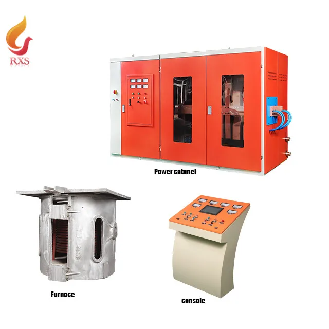 RXS Cost Effective Water Cooling Type Tilting Induction Smelting Melting Industrial Furnace For 1000 kg Steel Iron