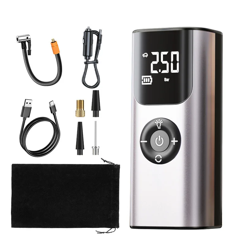 QS002 150PSI Portable Wireless Car Air Pump Rechargeable Battery Electric Tire Inflator Car Accessories Color Box CE Certified