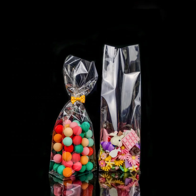 Прозрачные целлофановые пакеты Bopp с квадратным дном