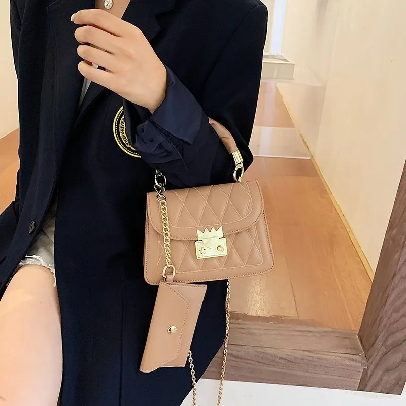 
Crossbody Bag Handbag Fashion Korean Style Cheap Embroidered PU Leather handbags women shoulder long strap bag with change purse 