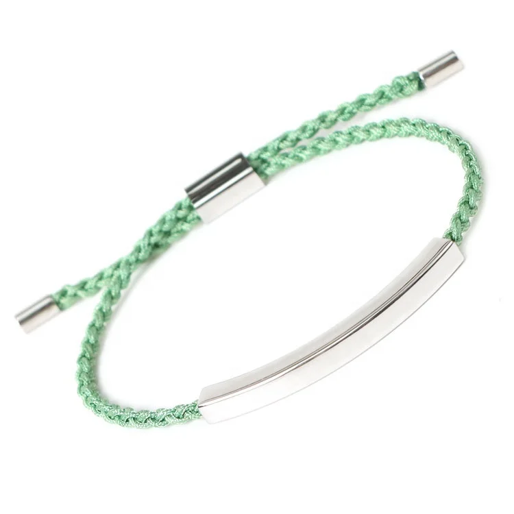 Stainless Steel Custom Promotion Gift Blank Bar or Personalized Engraved Inspirational Quote Statement Bracelet