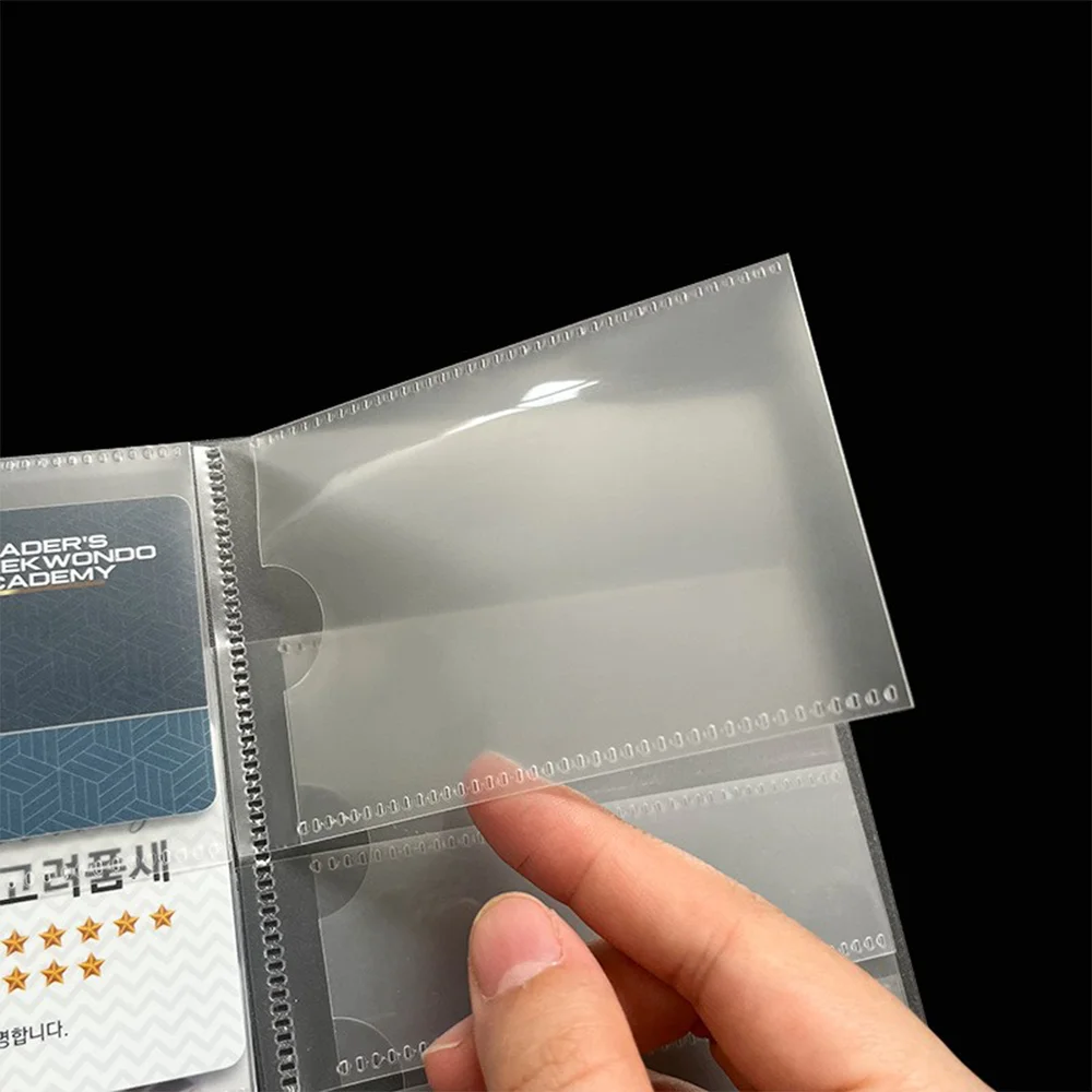 Card storage bag A4 transparent polypropylene adhesive pocket 11 holes plastic PP  leaf folder