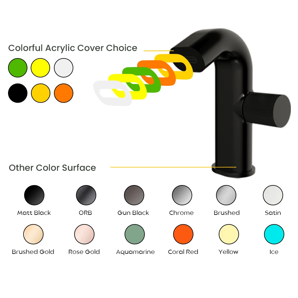 Single Hole Smart Lavatory color cold hot Water Tap Bathroom brass mixer tap single handle wash Basin Faucet