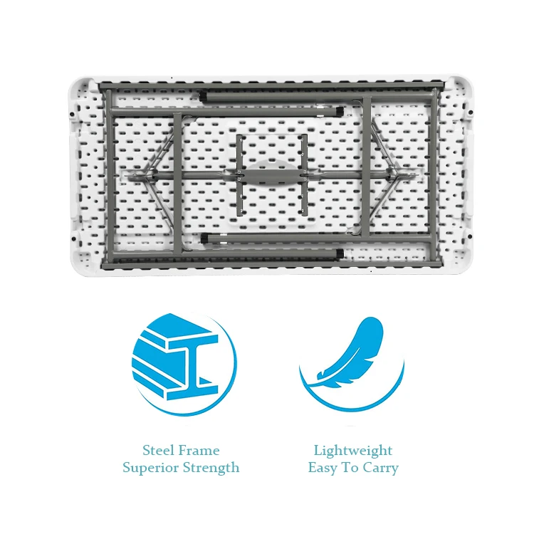 4-футовый Штабелируемый удобный Свадебный складной прямоугольный стол для внутреннего дворика кухонный комнатный низкая