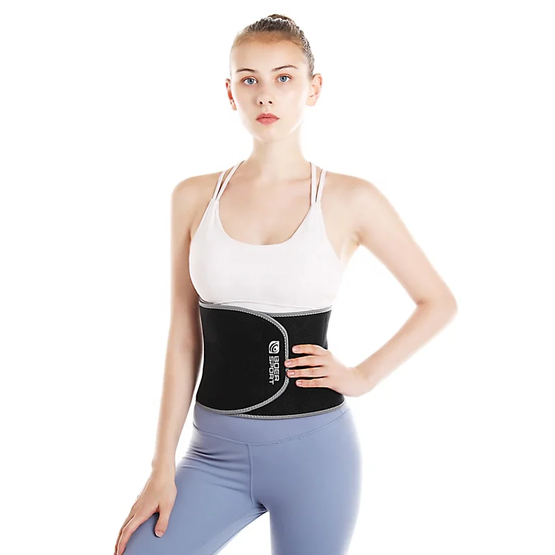 Black Silver Ion Shaper Sweat Sauna Belt Binding Slimming Waist Trimmer Belt