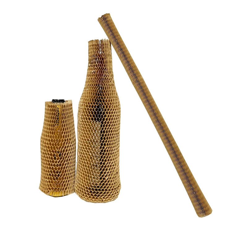 Environmental protection wine honeycomb wrap red wine cellophane sleeve packaging honeycomb paper sleeve kraft paper packaging