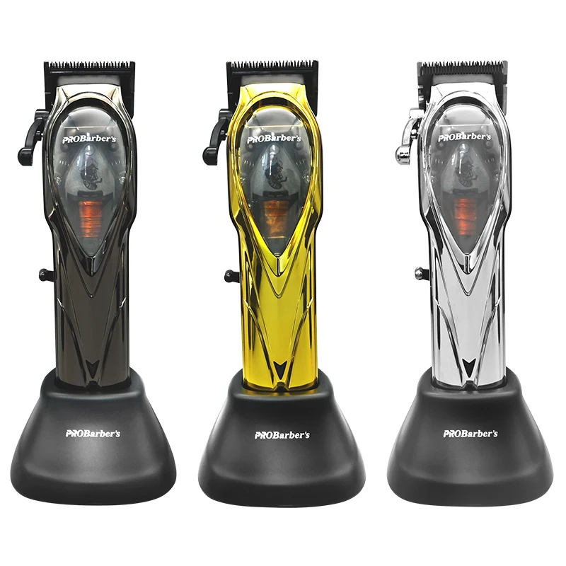 Professional 10000RPM Brushless Magnetic Motor Cutting Machine Cordless Hair Clippers with Charging Base