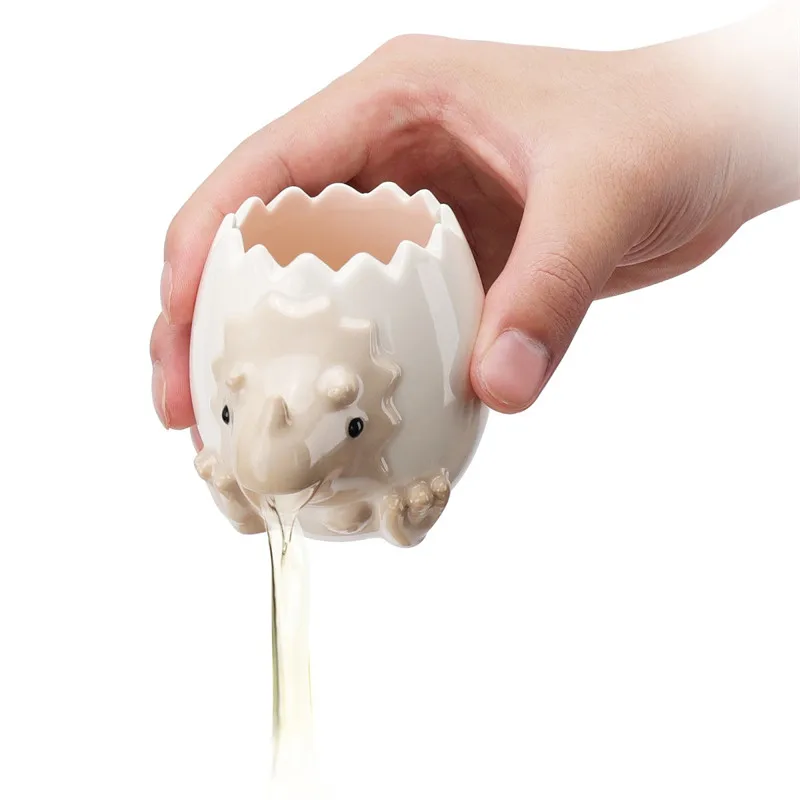 Cute Triceratops Dinosaur Egg Separator Egg Yolk White Separator Ceramic Egg Filter Divider Sieve Kitchen Gadget Baking Cooking