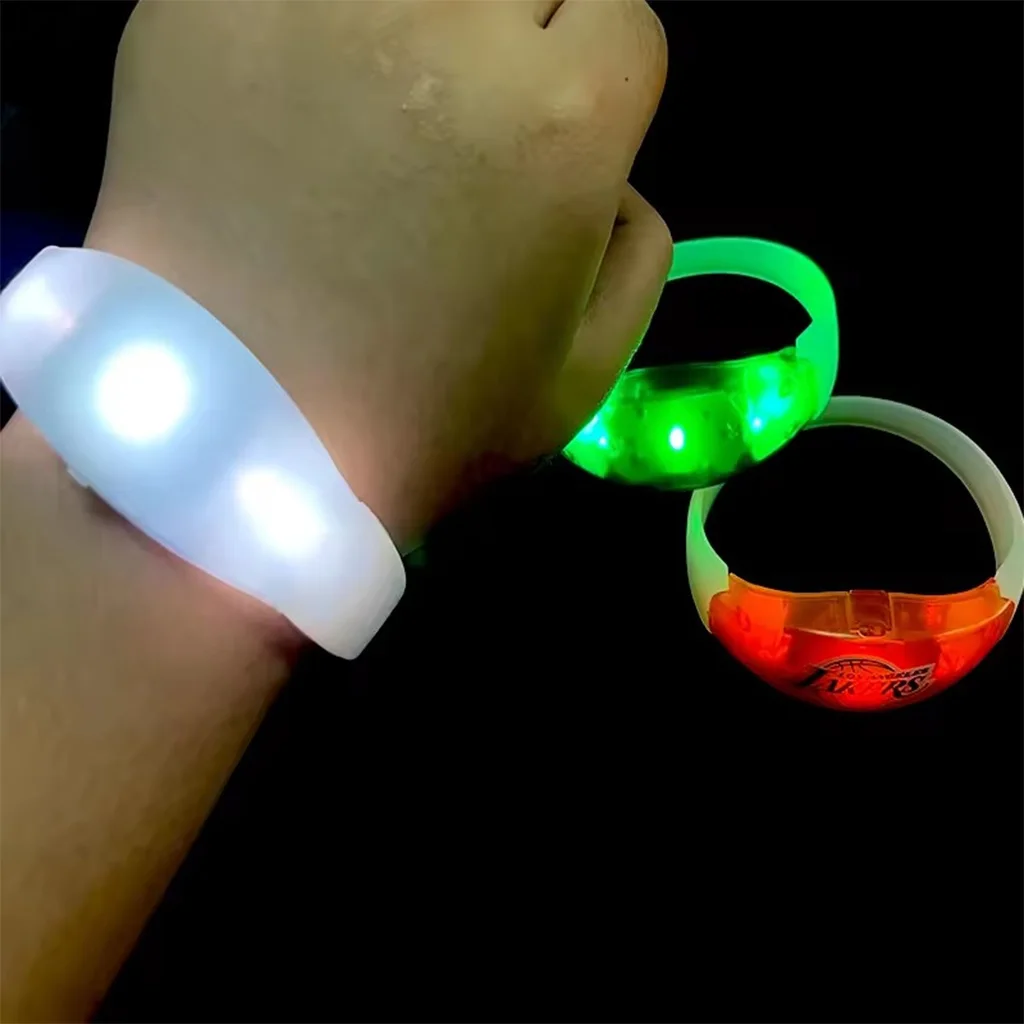 Top seller custom music rhythm sound activated silicone flash led light up wristbands bracelet for parties events concert bar