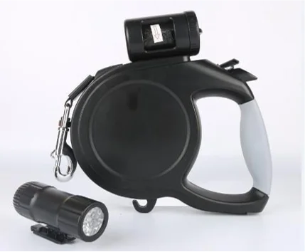 5M 8M ABS Tangle-Free Durable Adjustable Heavy Duty Large Automatic Retractable Pet Dog Lead Rope Leash With Waste Bag Dispenser