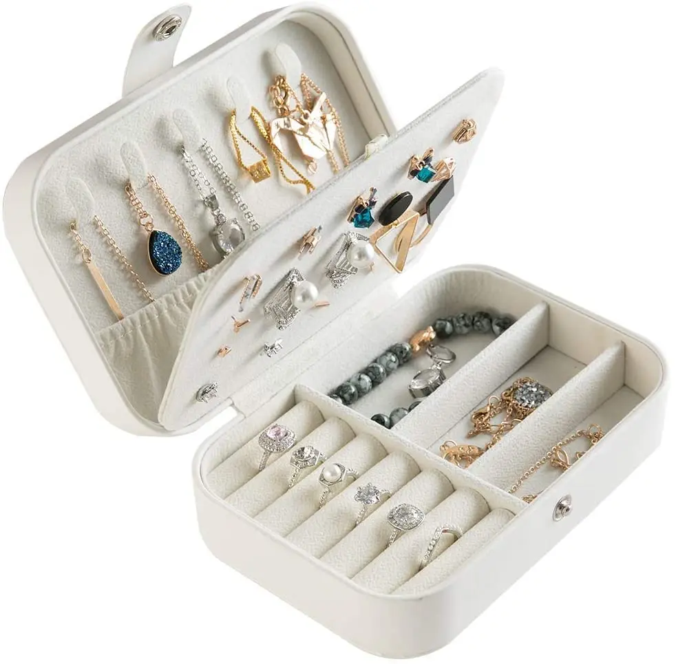 Custom logo pu leather jewelry box small and convenient jewelry case