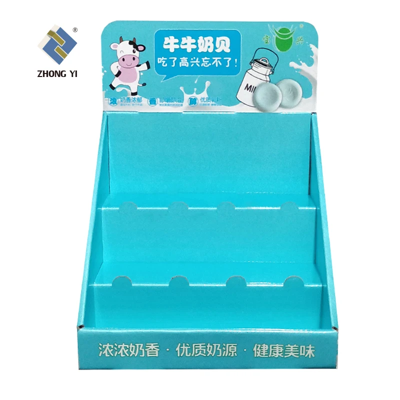 3 Tier Countertop Display Customized With Owner Design Cardboard Counter Top Paper Display For Skin Care Makeup Cosmetic