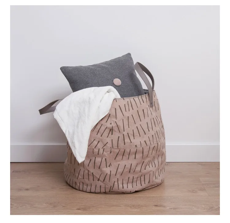 Home Organizer Custom Soft Woven Fabric Storage Laundry Baskets For Storing Toys