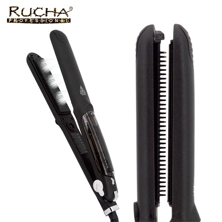 PTC fast heating steam pod hair straightener tourmaline  ceramic coating professional LED display steampod flat iron