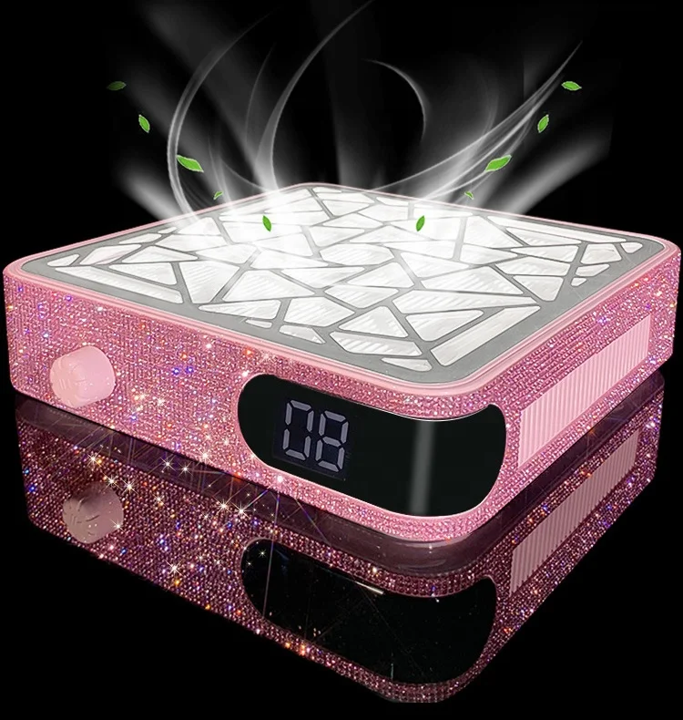 48w LCD Display Brushless Rhinestones Nail Vacuum Cleaner Filter 3500RPM Rechargeable Cordless Strong Dust Collector for Nail