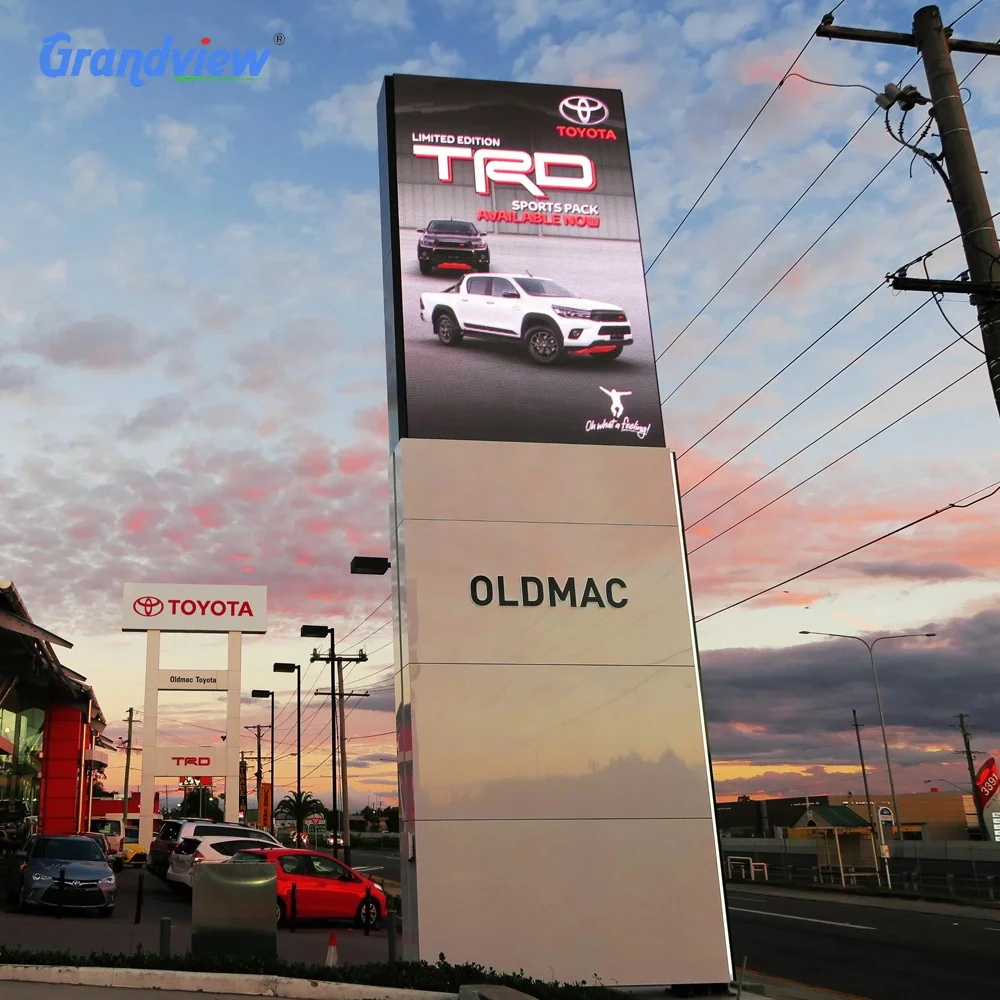 Wholesale Led Billboard pylon sign Restaurant large business street sign