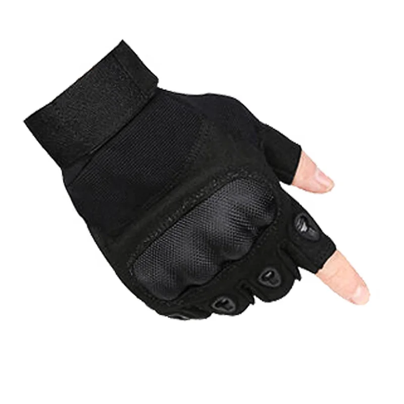 Winter Tactical Paintball Shooting Combat Gloves Anti-Skid Rubber Hard Knuckle Cycling Hiking Half Finger Gloves