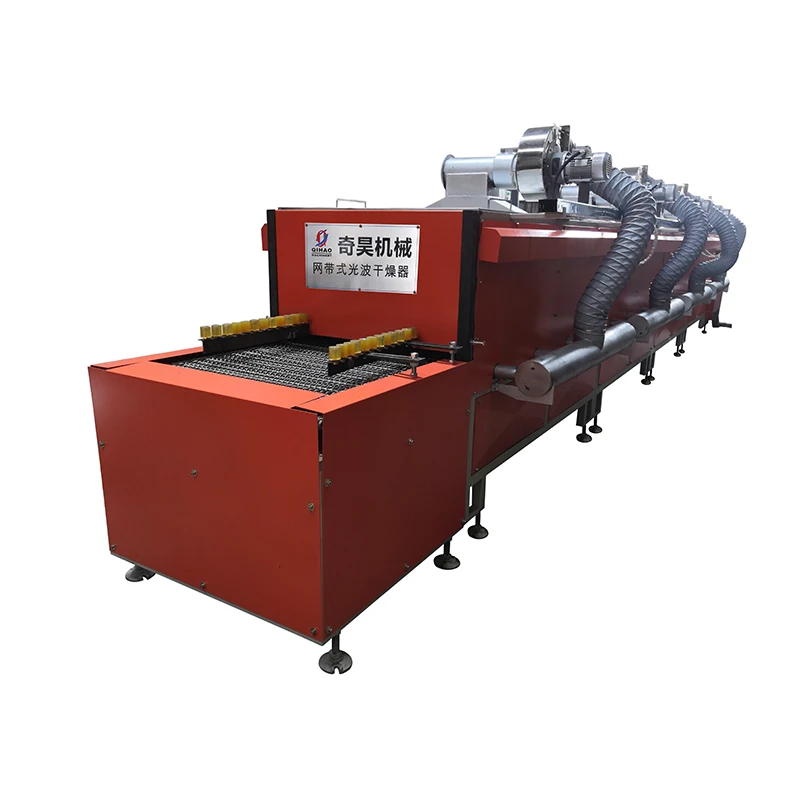 China Factory selling stainless steel mesh belt roller type infrared light wave fast drying kiln or dryer