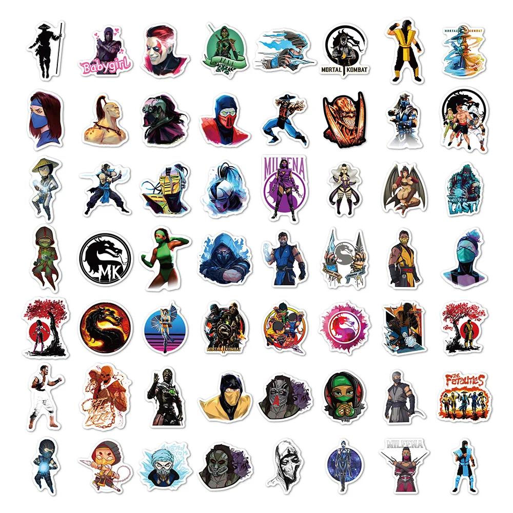 60Pcs Classic Game Mortal Kombat Graffiti Stickers For Laptop Gamepad Decor Vinyl Ninja Sticker