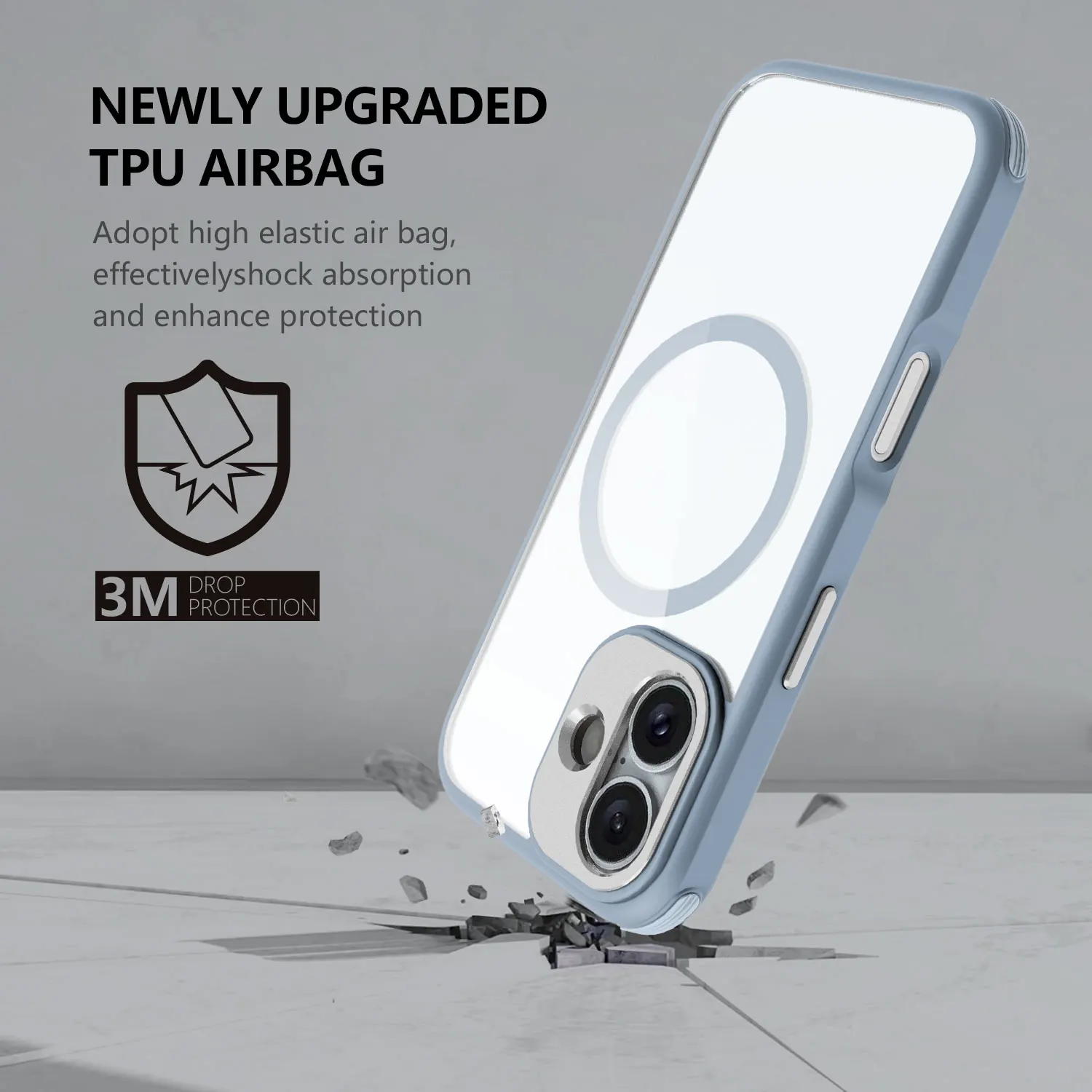 Luxury Anti Fall Air Cushion Clear Phone Case Magnetic Shockproof Suitable For iPhone 16 Pro