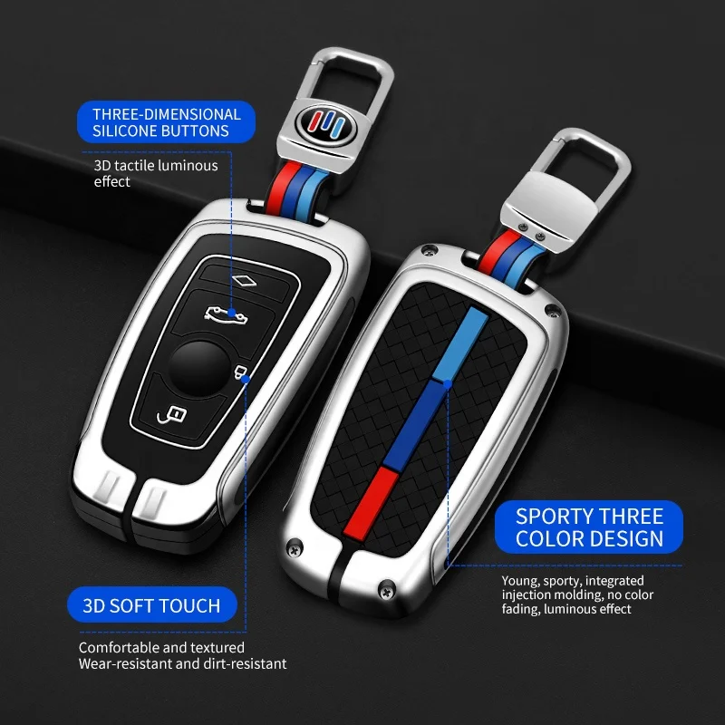 Metal Car Key Cover Zinc alloy Car Key Shell Case For BMW X3 X5 X6 F30 F34 F10 F20 G20 G30 G01 G02 G05 F15 F16 1 3 5 7 Series